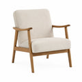 Poltrona in Rovere e Bouclé Crema