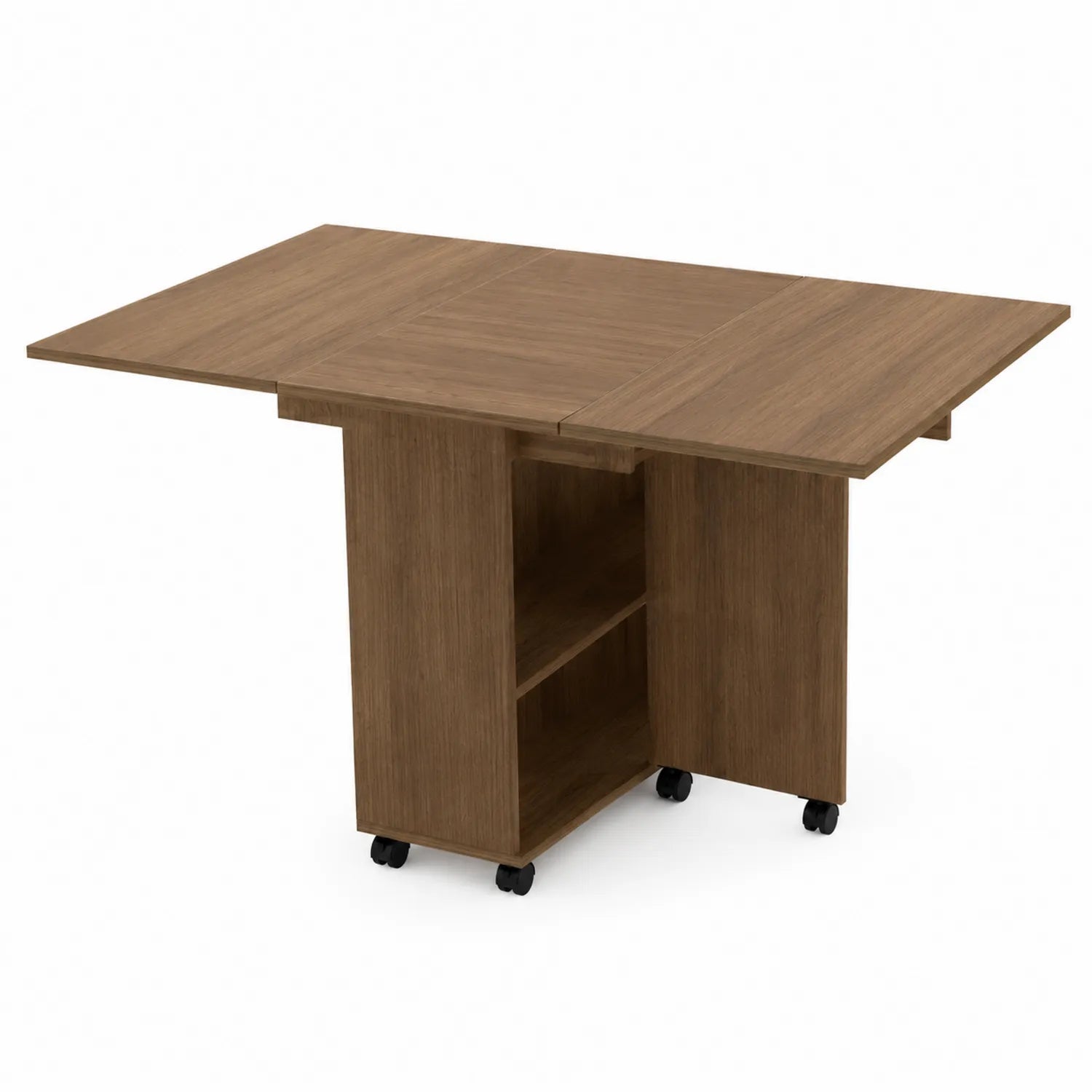 Tavolo da Pranzo Allungabile in Legno MDF con Ruote