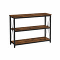 Consolle in Legno e Metallo con Ripiani, 100x30x80 cm Marrone/Nero