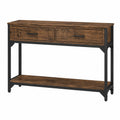 Consolle in Legno MDF con Struttura in Metallo e 2 Cassetti 110x30x80 cm