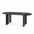 Tavolo da pranzo ovale in frassino nero 180x90x75cm