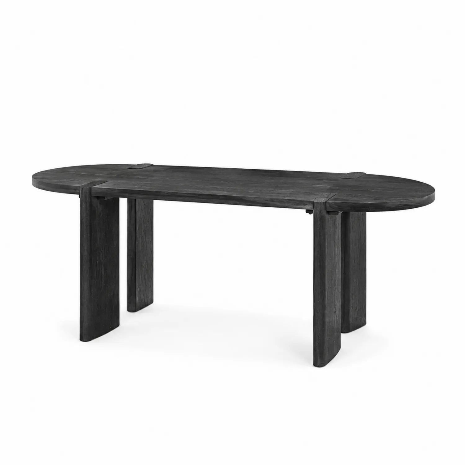 Tavolo da pranzo ovale in frassino nero 180x90x75cm