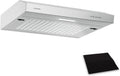 Klarstein Cappa aspirante, 60cm, 200 m3/h, 52 dB, cappa da cucina, argento, LED, SlimVent, ora, Efficienza Energetica A+, Filtro a Carboni Attivi