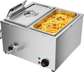 Prodotto Scaldavivande professionale bagnomaria elettrico per buffet in acciaio inossidabile con 2 vassoi