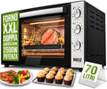 Forno elettrico, 70 L, 2500 W, timer, compatto, 2 zone di temperatura, acciaio inox, 70 Litri