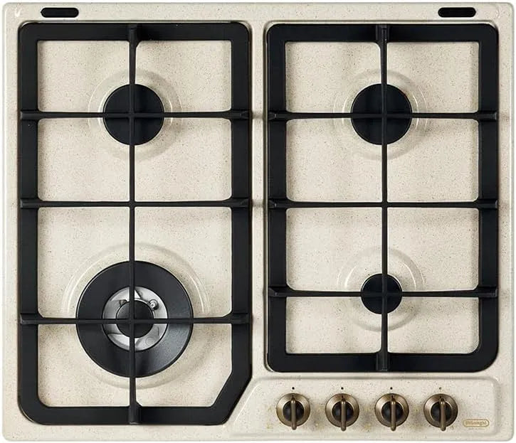 De'Longhi Piano cottura, 60 cm, da incasso, Comandi Frontali, Avena, De'Longhi AVF 46 PRO Piano Cottura da Incasso 60 cm