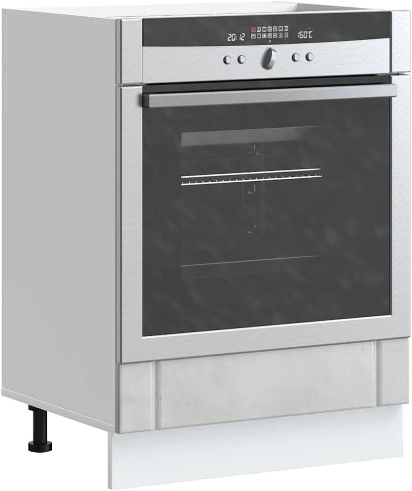Forno a microonde, 60 x 46 x 81, 5 cm, grigio, autoportante, con spazio per microonde e forno, compatto