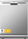Lavastoviglie, 60 cm, 6 programmi, Midea MFD60S121X-IT, libera installazione, acciaio inox, Partenza Ritardata, Funzione di Mezzo Carico