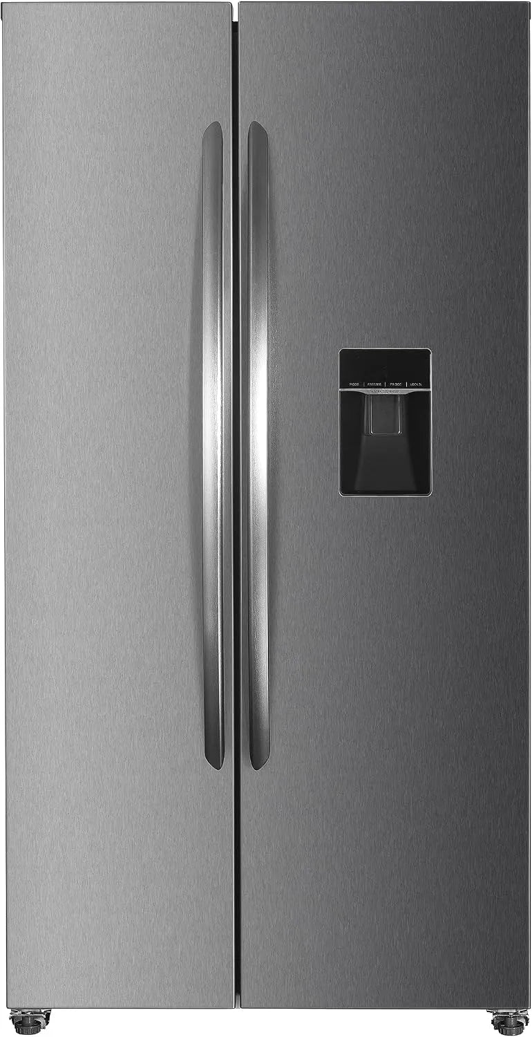 90 cm breit, Stand Side-by-Side Kombination, 439 L, NoFrost, PKM SBS450NFDWDEIX, TouchControl, Edelstahloptik, Wasserspender