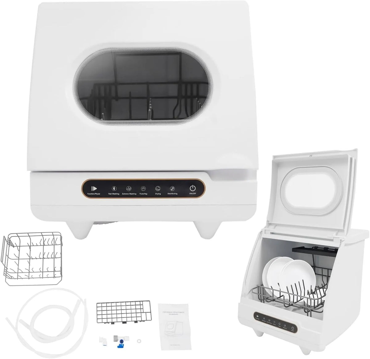 Lavastoviglie, 5 programmi, portatile, ampio serbatoio, Appartamento, Compatto, Autoportante per Piano di Lavoro, Cucina, Campeggio, Pulizia Rapida di