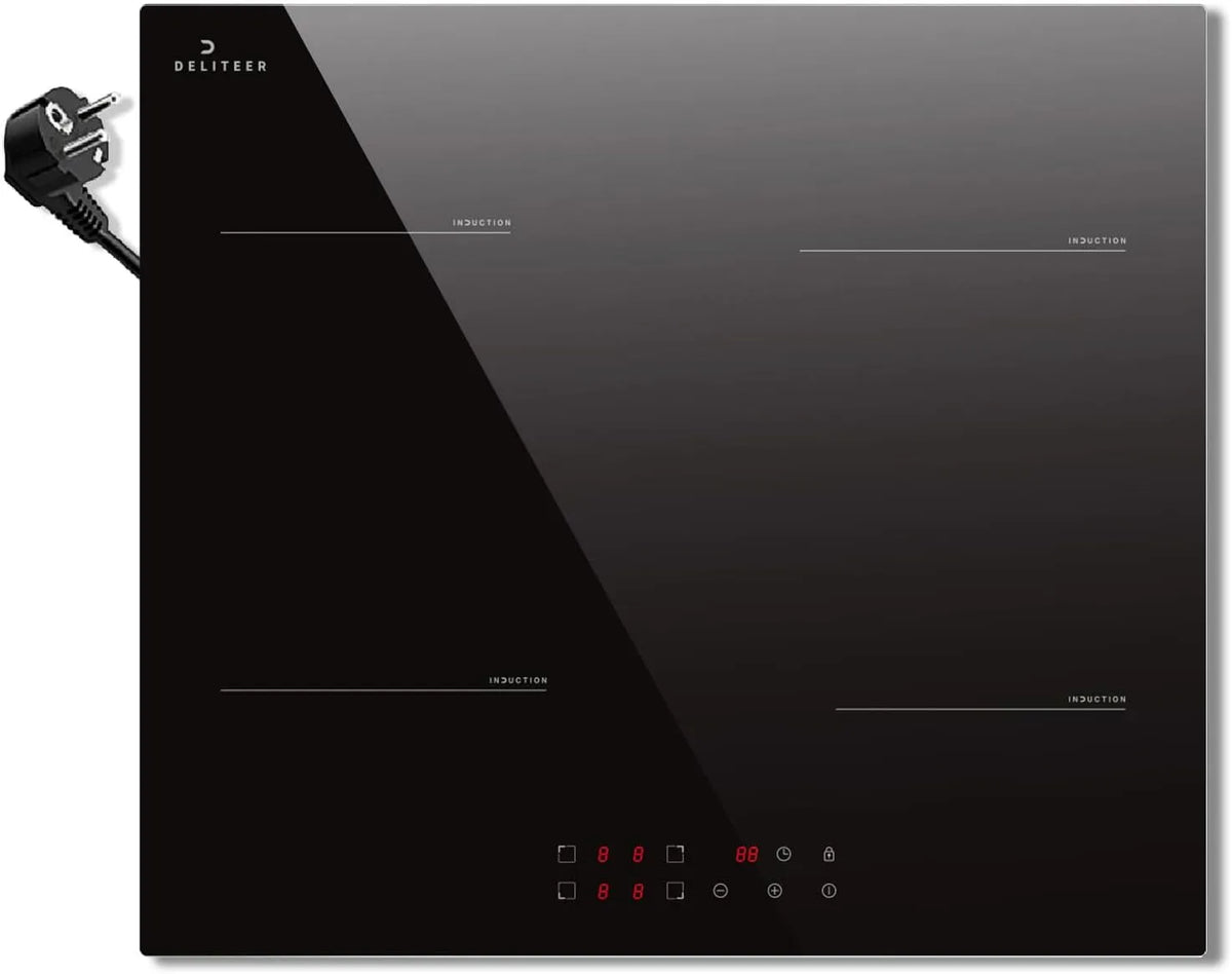 Piano cottura a induzione 3500Watt 16A, 59CM, 4 fuochi, 220 V, piastra a induzione, da incasso, 220v, Blocco di Sicurezza