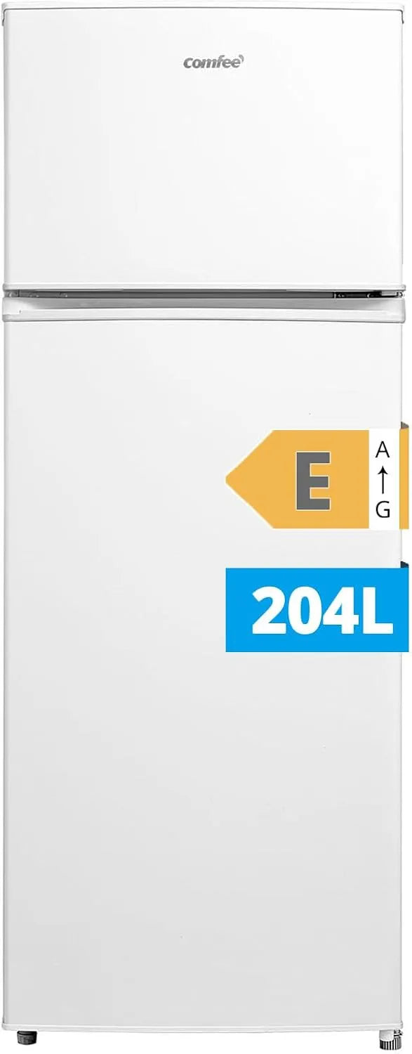 Frigorifero, 204 L, COMFEE' RCT210WH2, 2 zone di temperatura, bianco, Luce LED, Controllo della Temperatura Regolabile