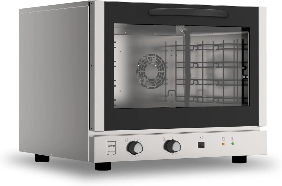 Forno elettrico GCO3400, 3650 W, timer, acciaio inox, argento, temperatura di 250°C in soli 15 min, 2 teglie in alluminio, METRO Professional Forno a