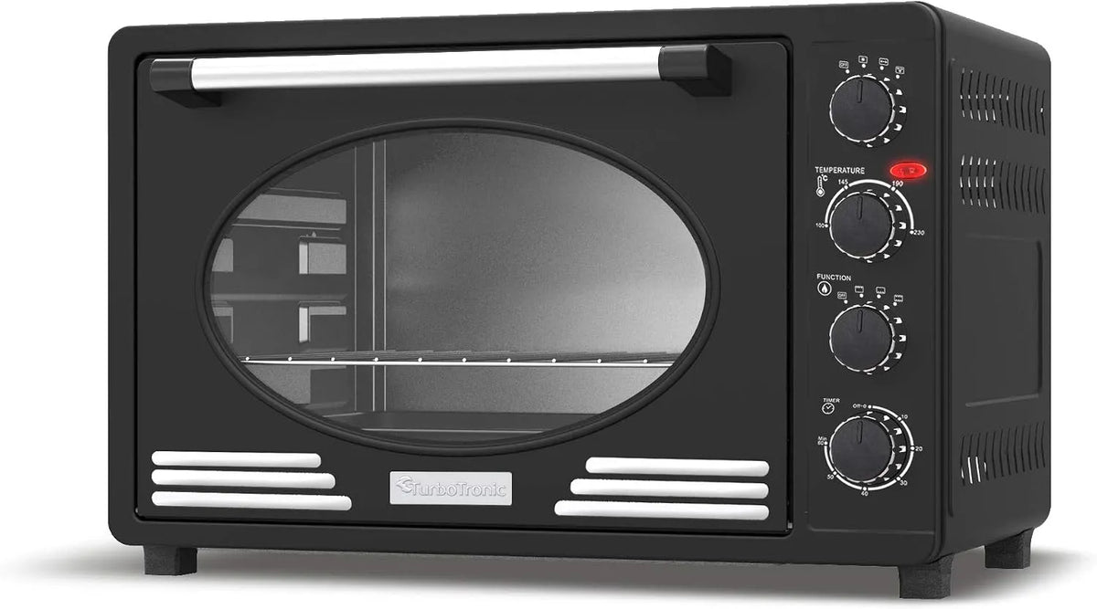 Forno elettrico per pizza, 35 L, 1600 W, campeggio, nero, 1600W, Mini Forno per Pizza e Camping
