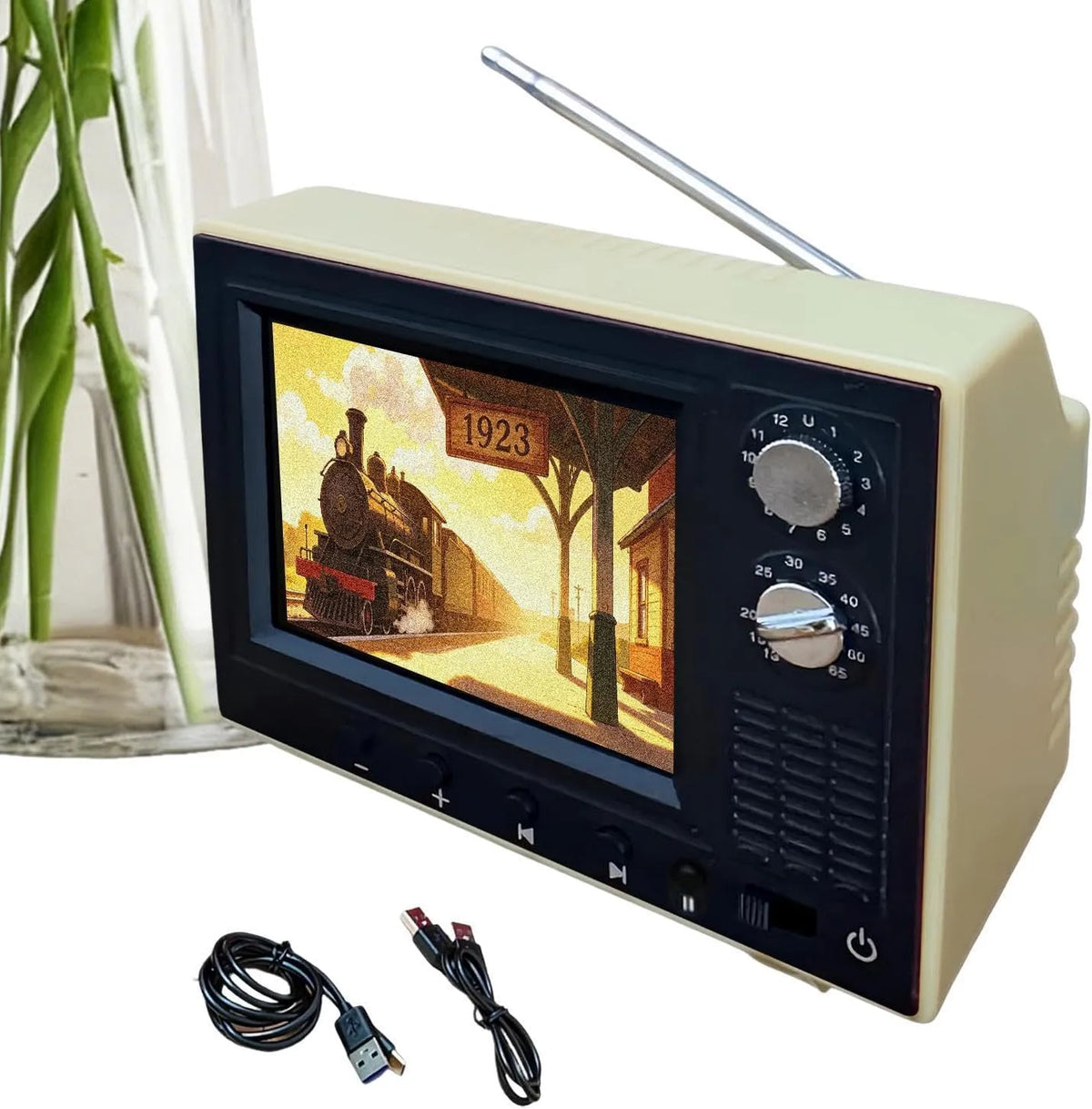 Smart TV 720P 8GB, televisore, TV Vintage Giocattolo Televisore Retrò con Display 720P e 8GB di Memoria