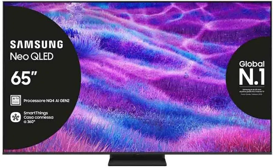 Samsung QE65QN83FAUXZT NQ4 Smart TV, televisore, 4K UHD, QLED, audio Dolby, Dolby Atmos & OTS Lite, AI Gen2 Processor, 4K AI Upscaling, 2025