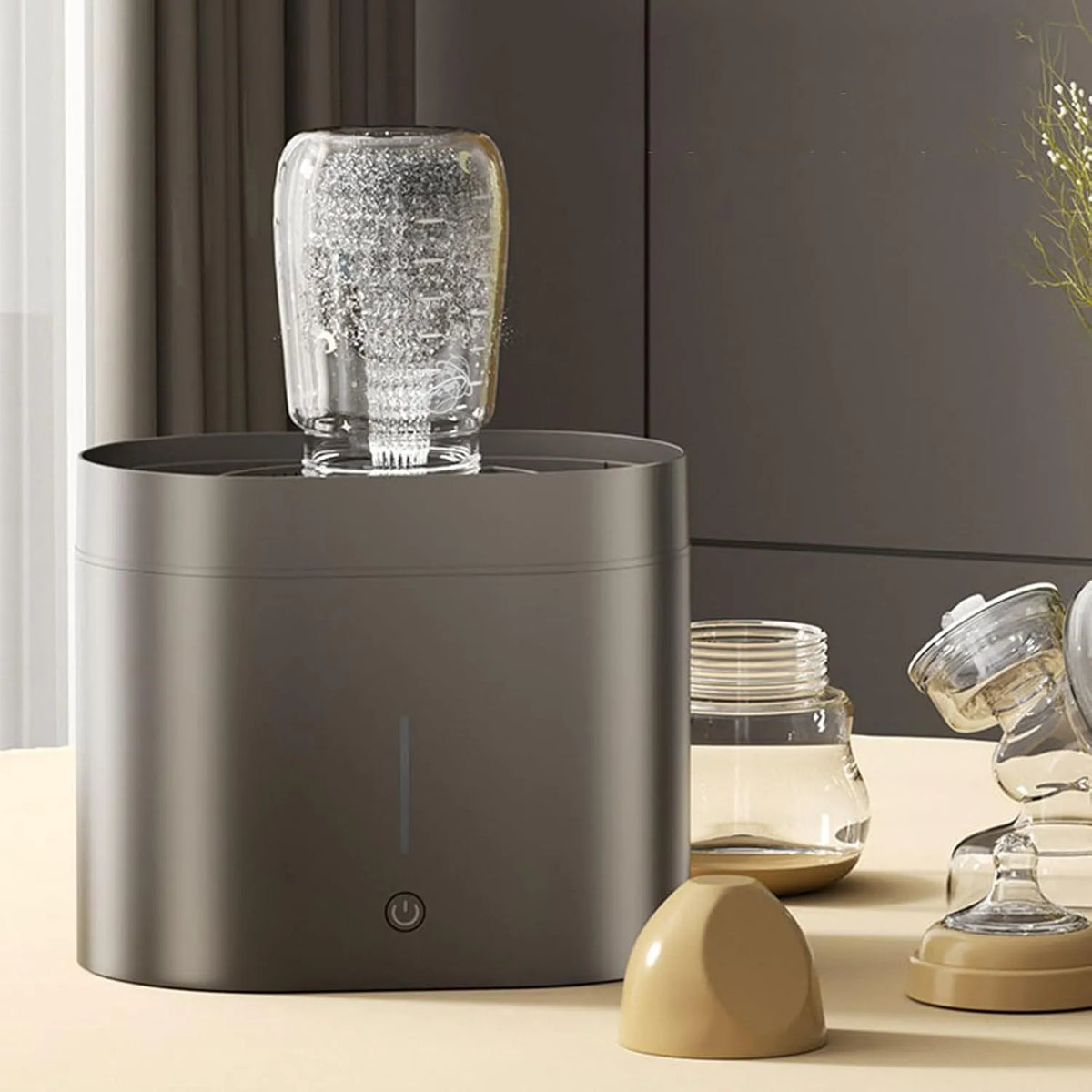 Dell Adatto a Tazze con Diametro da 3 a 10 Cm, Lavabicchieri Elettrico Automatico con Getto Ad Alta Pressione, Serbatoio 'Acqua da 1600 Ml