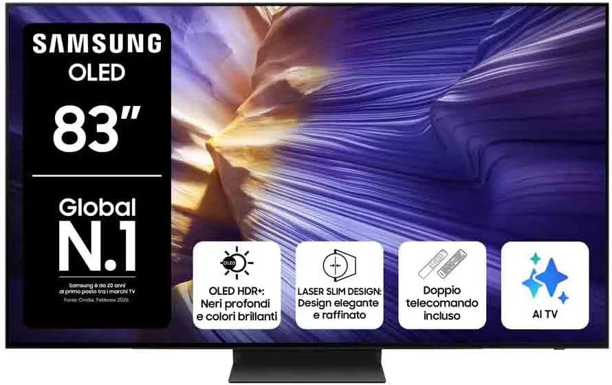 Samsung QE83S94FAEXZT NQ4 Smart TV, 144 Hz, televisore, 4K UHD, OLED, audio Dolby, Dolby Atmos & OTS Lite, AI Gen3 Processor, 4K AI Upscaling Pro