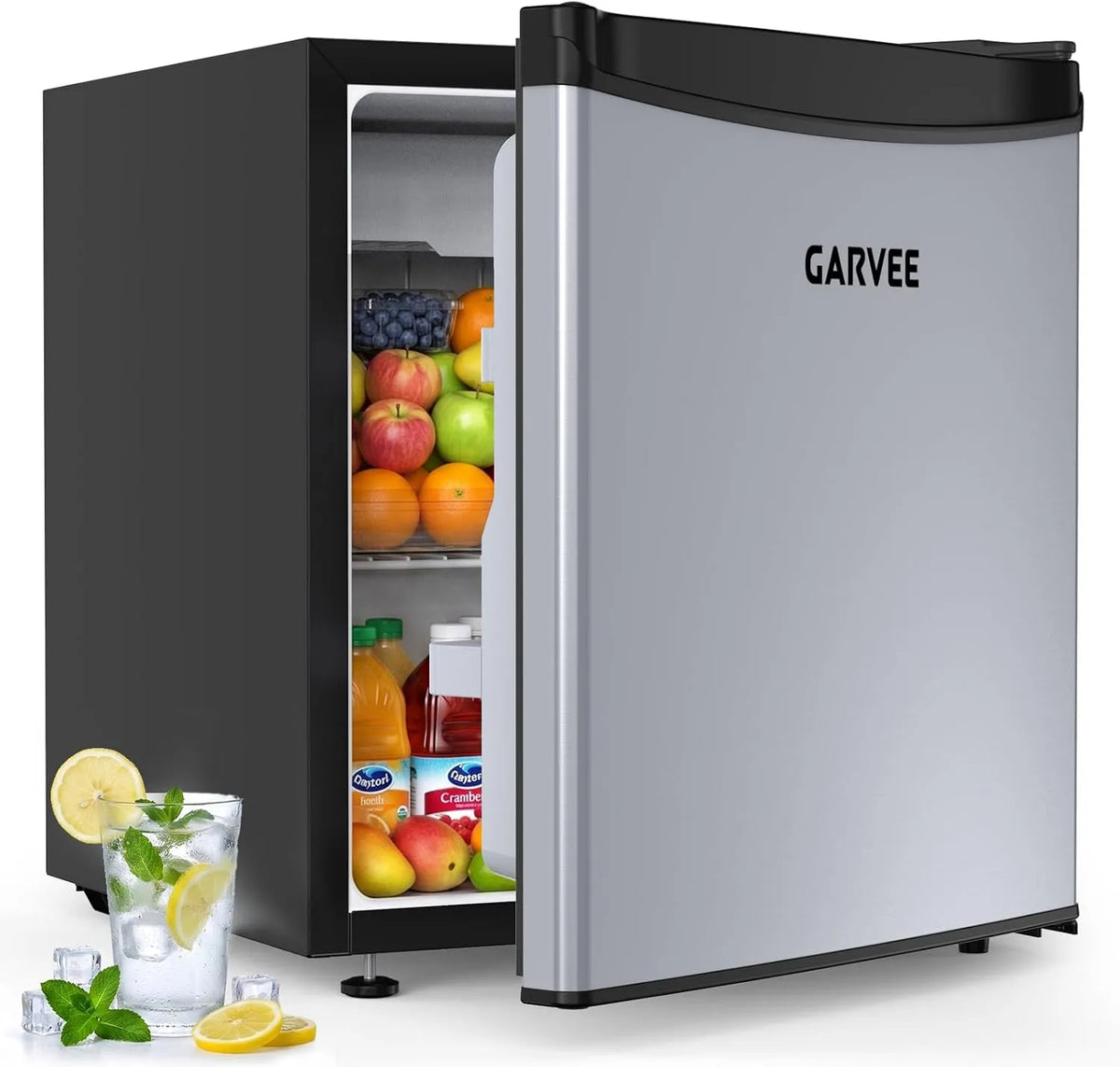 Frigorifero, 45 L, 0 a 18 °C, 5 livelli di temperatura, raffreddamento rapido, funzionamento silenzioso, piedini regolabili, compatto, cassetto per