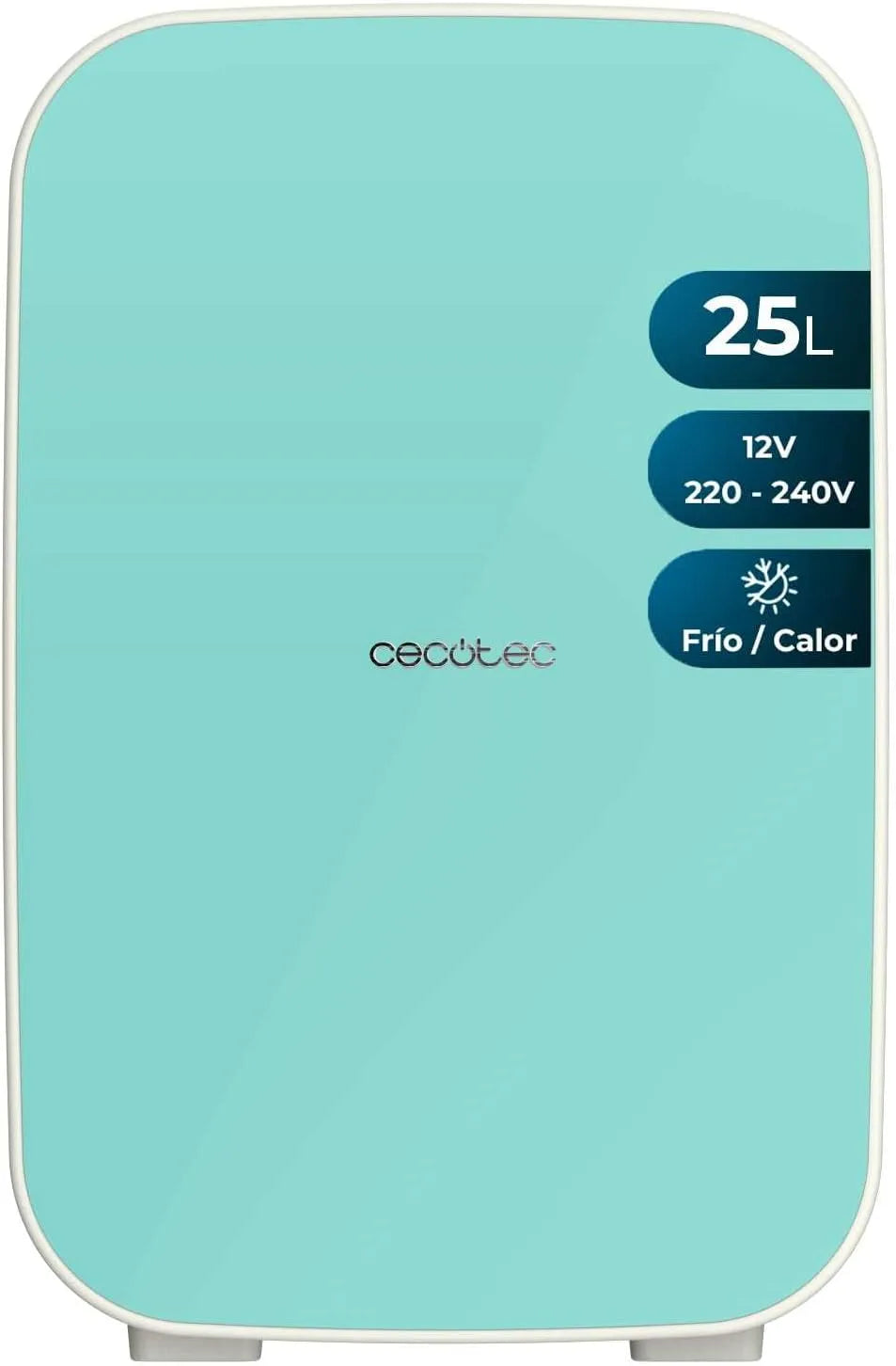 Cecotec Bolero Minicooling 25L 12V-220V Frigorifero, 25 L, 7 a 65 °C, 12 V, 2 zone di temperatura, Mini Frigo 12V-220V, Compatibile Con Auto-Camper