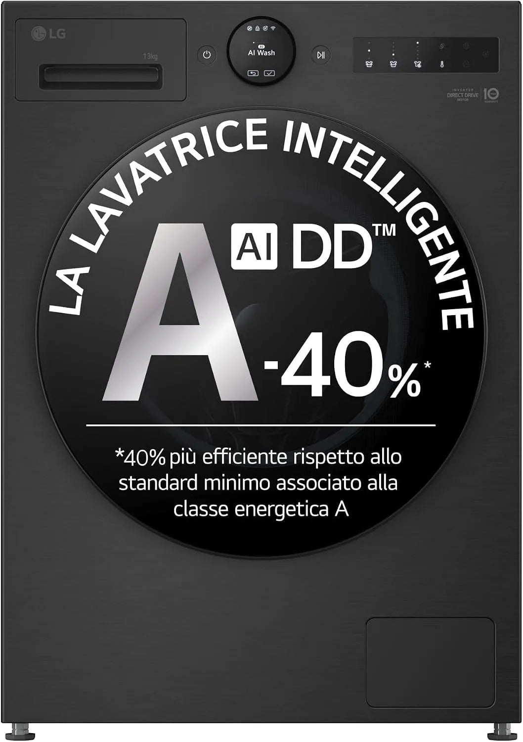 Lavatrice F4X7013TBB, 13 kg, classe energetica E, 1400 giri, Carica Frontale