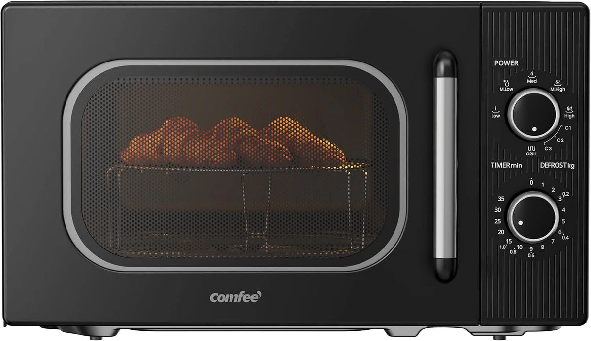 Forno a microonde Nero-CMO-MG202NC, 20 L, 700/1000 W, grill, timer, 5 Livelli di Potenza, Grill 1000W, 20 Litri, Microonde 700W, Design Compatto
