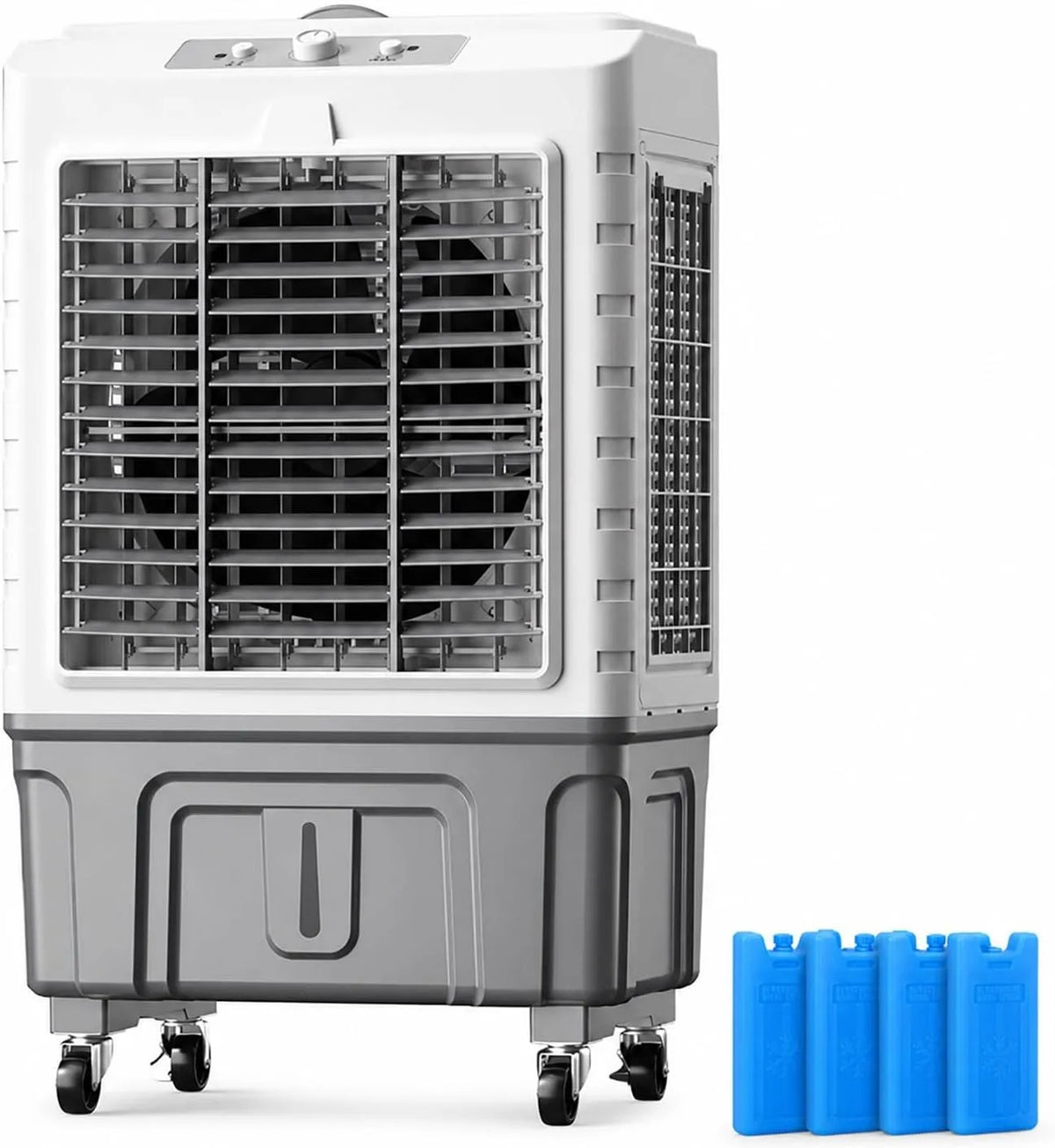 Prodotto Capacità 55 L, Raffrescatore Evaporativo Industriale Portatile ad Alte Prestazioni, Doppio Sistema di Riempimento, 3 Velocità di Ventilazione