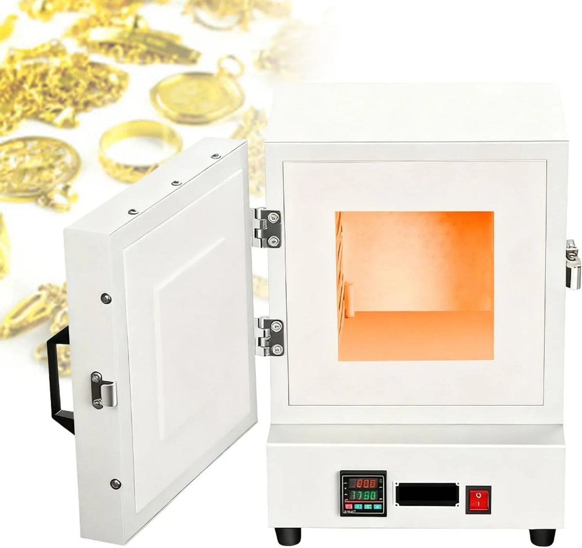 Forno elettrico, 2000 W, 2 zone di temperatura, Bricolage con Argilla e Cottura di Ceramica, Forno per Bruciatura per Colata di Gioielli 2000W