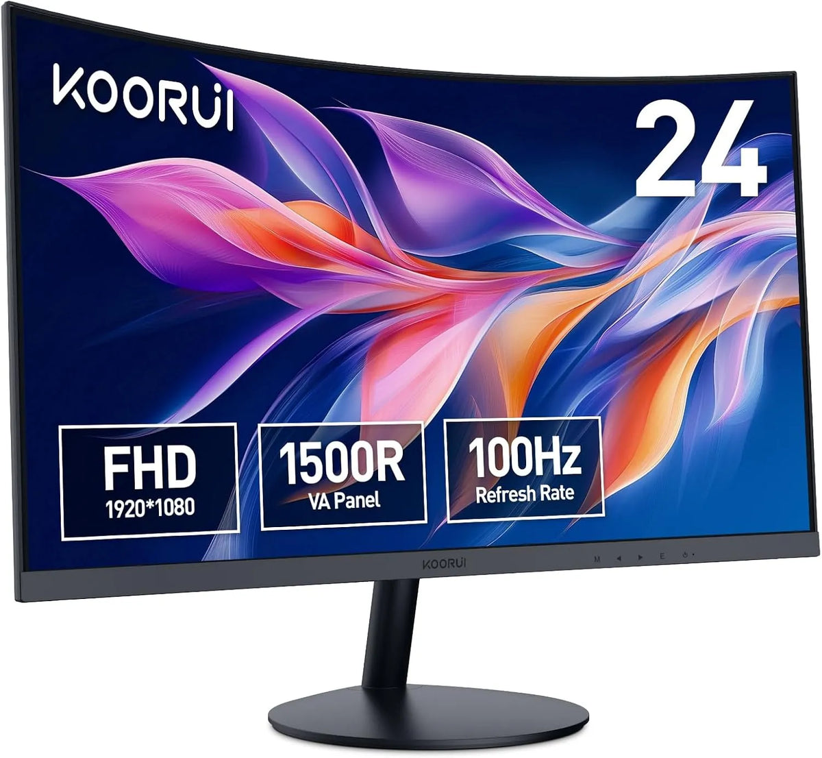 Monitor, 23.6 pollici, 100 Hz, KOORUI 24N5CA, Full HD, pannello VA, KOORUI 23.6 Pollici Monitor Curvo 100 Hz Full HD VA 3000:1 24N5CA