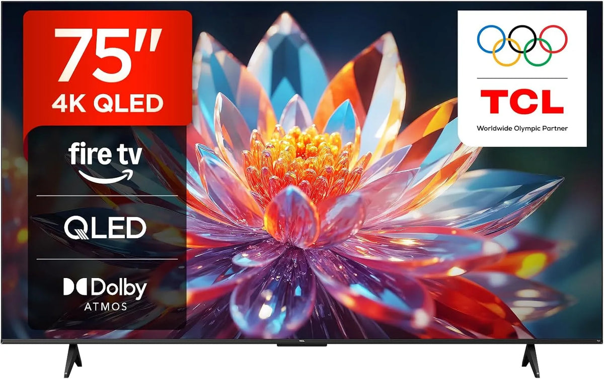 TCL 75T6C Smart TV, 75 pollici, televisore, 4K UHD, QLED, HDR, audio Dolby, Fire TV con Dolby Atmos