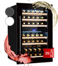 Klarstein Cantinetta vino, 132 L, 35 bottiglie, da incasso, esterno, touch, bianco, 132L, Cantinetta Vino Refrigerata a Zona Doppia per Rosso