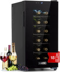 Klarstein Cantinetta vino, 18 bottiglie, 11 a 18 °C, touch, Mini Bar con Protezione UV, Frigo Bar, Frigo Touch, Cantinetta Vino Refrigerata a Zona