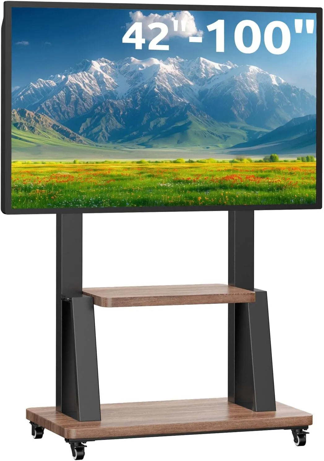 Mobile TV, 900 x 600 mm, ruote di trasporto, OLED, display LCD, carrello per TV portatile fino a 80 kg, altezza regolabile