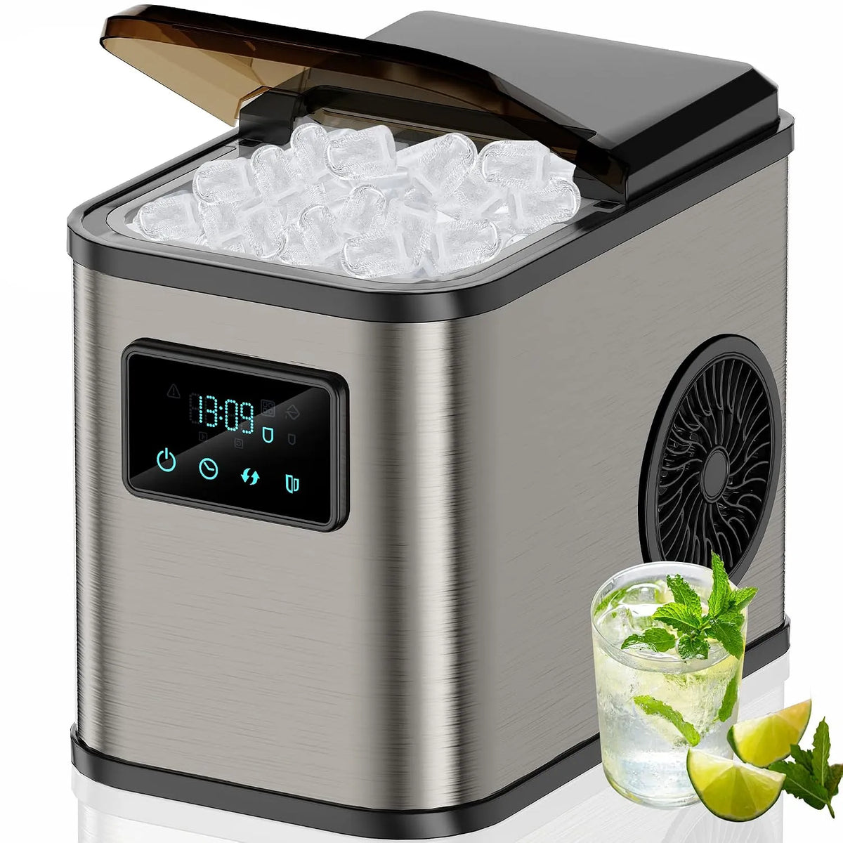Macchina del ghiaccio 24H, 2 L, Macchina del Ghiaccio Case 15KG in 24H macchina per il ghiaccio 2L