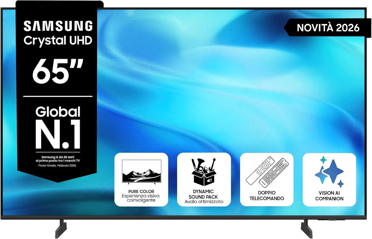 Samsung UE65U8090HUXZT Smart TV, 65 pollici, televisore, 4K UHD, HDR, HDR10+, Crystal 4K Processor, 2026, Vision AI, PurColor, Motion Xcelerator
