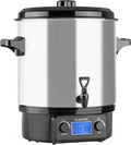 Klarstein Pentola e padella, 27 L, 2000 W, timer, 2 zone di temperatura, acciaio inox, argento, Display con Ora e Temperatura, 27 Litri