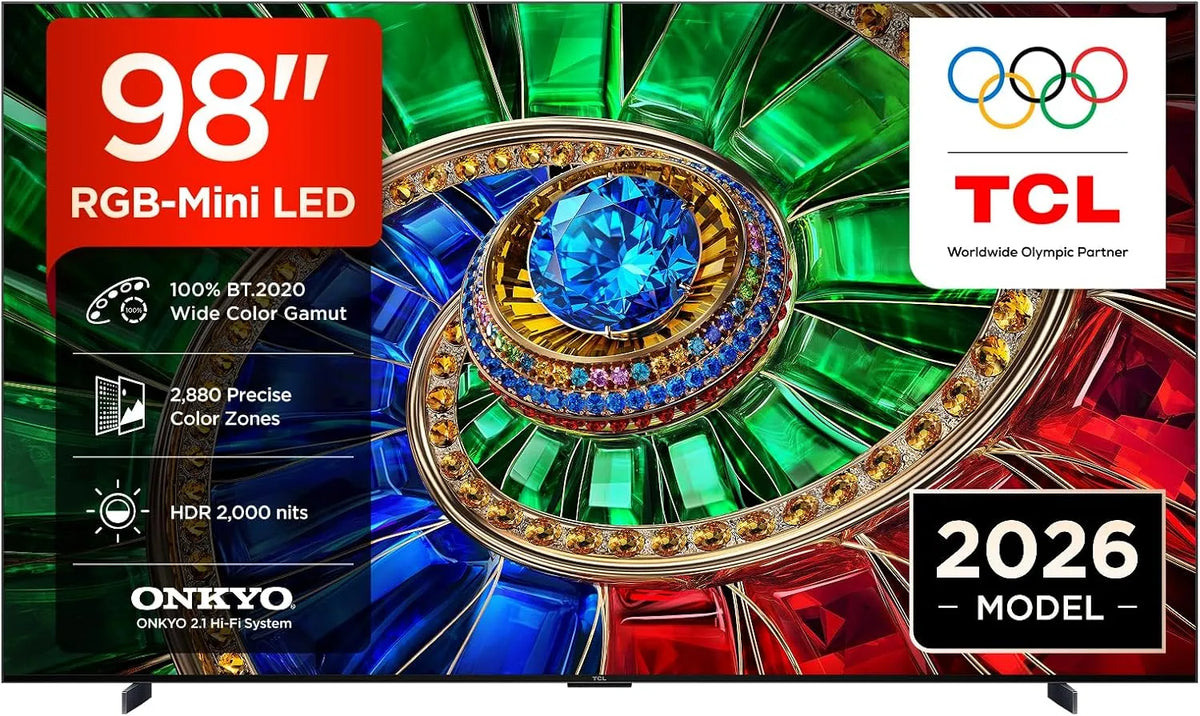 TCL 98RM7L 2.000nit Smart TV, 98 pollici, televisore, 4K UHD, HDR, Smart TV RGB‐Mini LED 4K HDR10+ da 98'