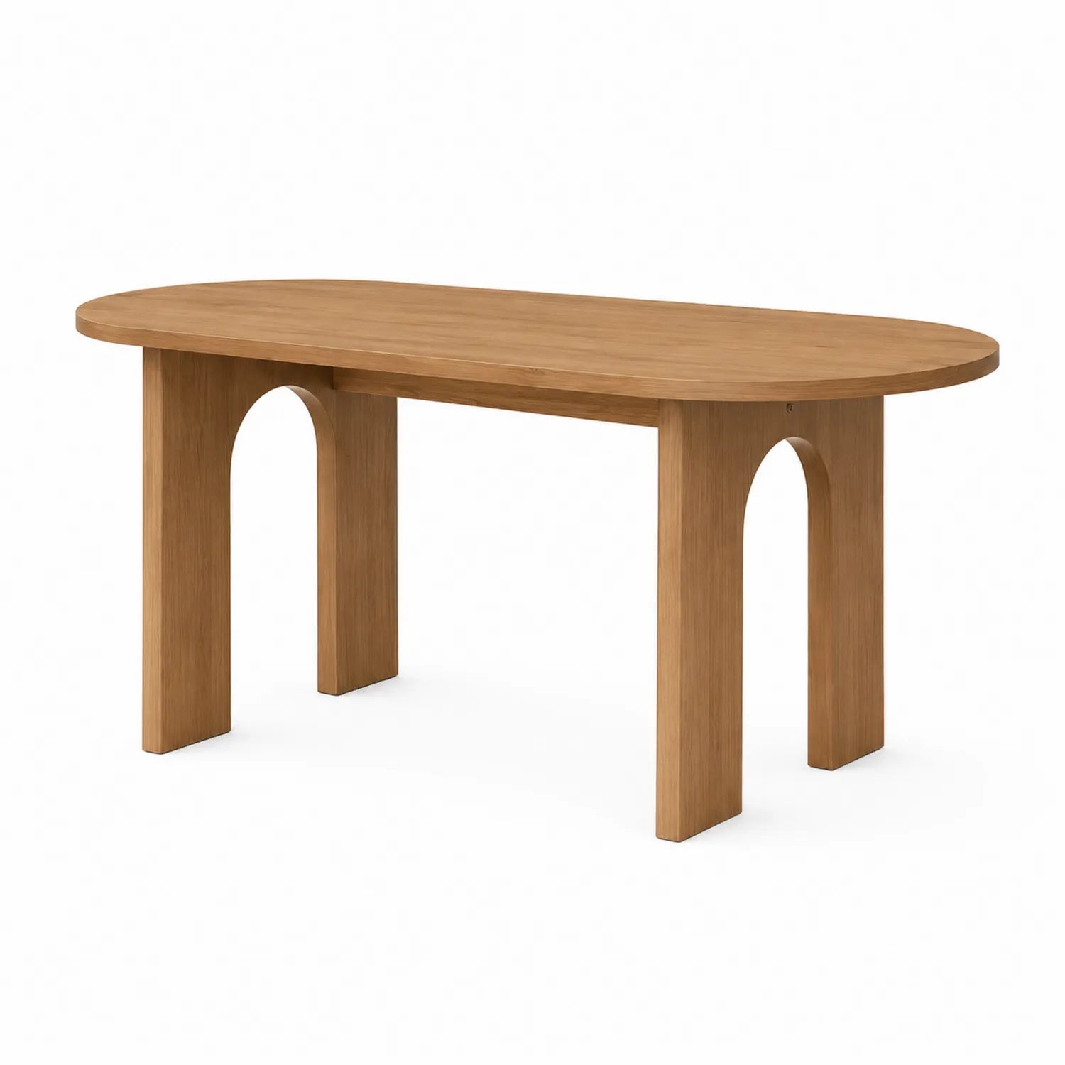 Tavolo da pranzo ovale in legno di quercia 200x100x75 cm
