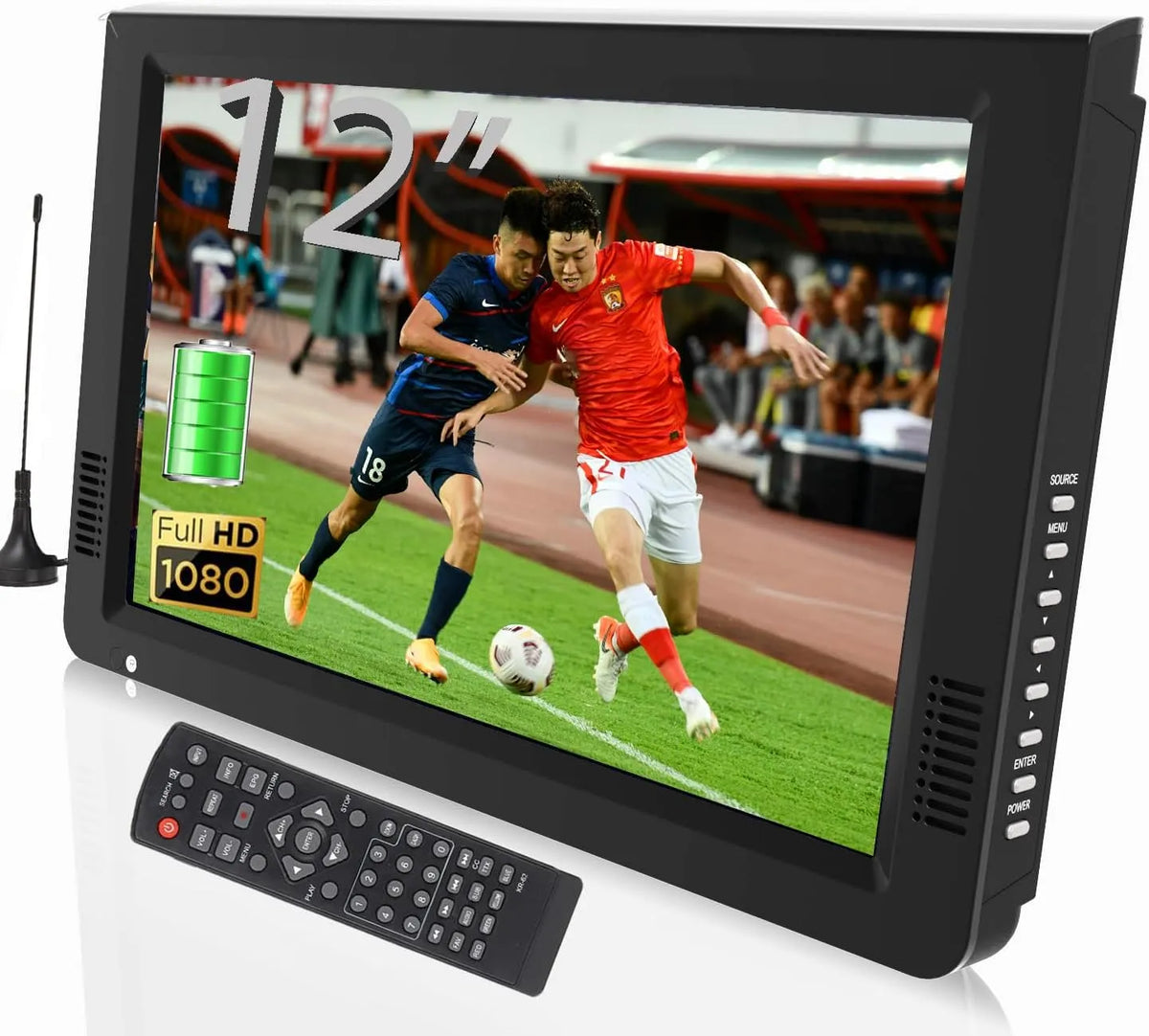 Smart TV, 12 pollici, 12 V, televisore, portatile, esterno, 12v carica auto, Batteria incorporata