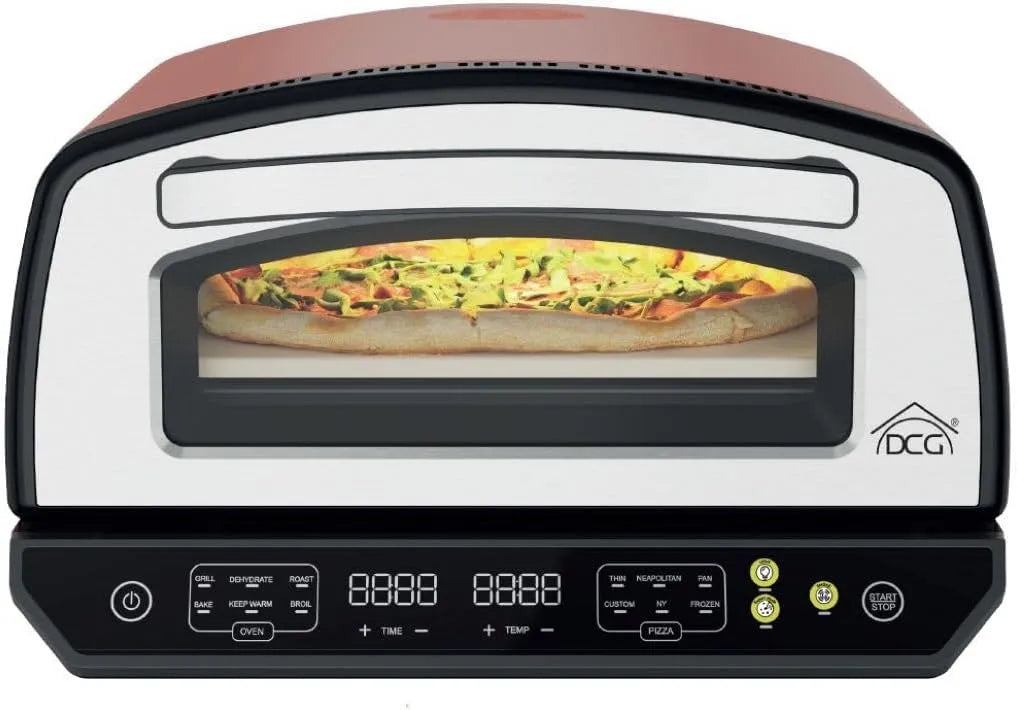 Forno elettrico per pizza, 33x33 cm, 20 L, 2200 W, 2 zone di temperatura, Temperatura 450°, 2200W, 20L, Pala in Alluminio