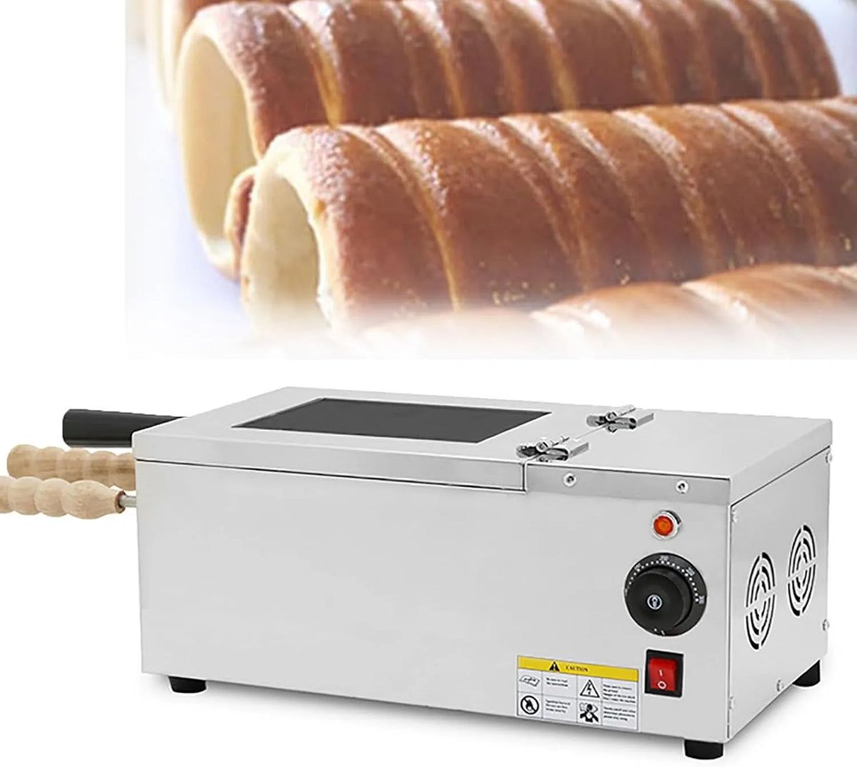 Forno elettrico, 1500 W, professionale, Forno Elettrico Professionale A Camino da 1500 W con 2 Rulli per La Preparazione del Pane Ungherese