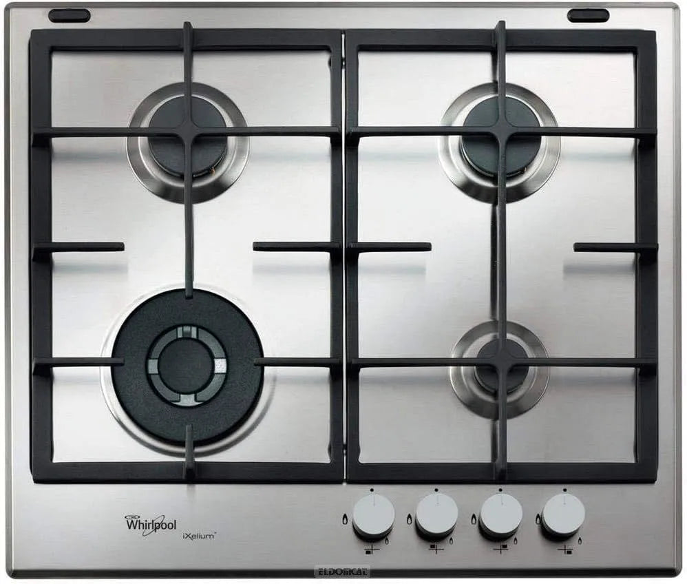 Whirlpool 6422/IXL Piano cottura a gas, da incasso, acciaio inox, fornello a gas, Whirlpool GMR 6422/IXL piano cottura Acciaio inossidabile Incasso