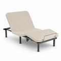 Letto regolabile in metallo e tessuto beige 200x100 cm