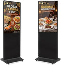 Display digital signage, 43 pollici, display pubblicitario LCD, professionale, ruote di trasporto, Wi-Fi, Android OS, Full HD, HDMI, USB, 450 Nits