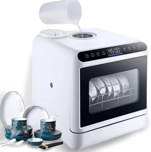 Dell Lavastoviglie, 5 L, 6 programmi, touch, ampio serbatoio, ideale per camper e appartamenti, Mini lavastoviglie da banco con asciugatura automatica