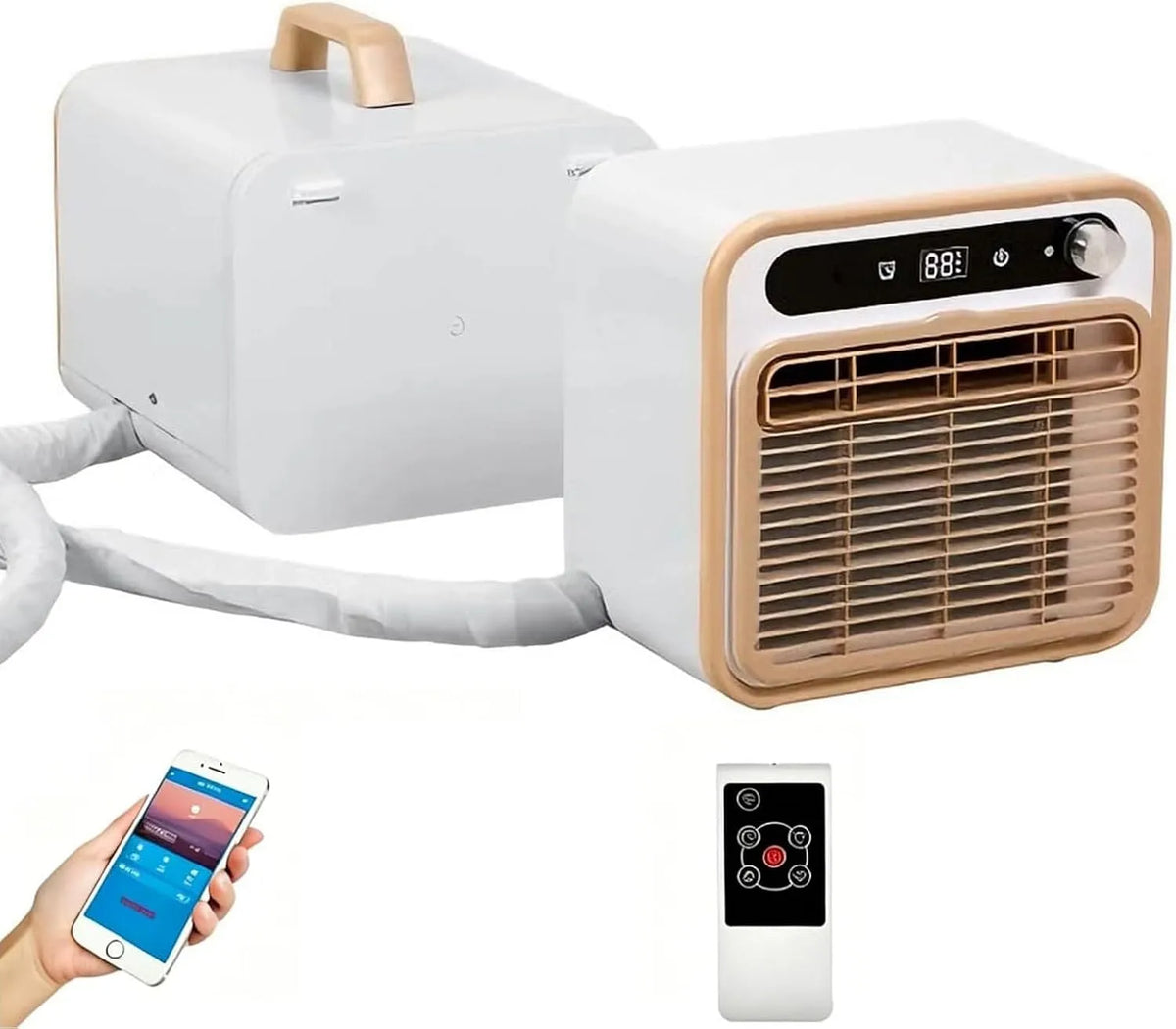Condizionatore, 130 m3/h, portatile, timer, Wi-Fi, Timer 12 Ore, 1m tube, Ufficio