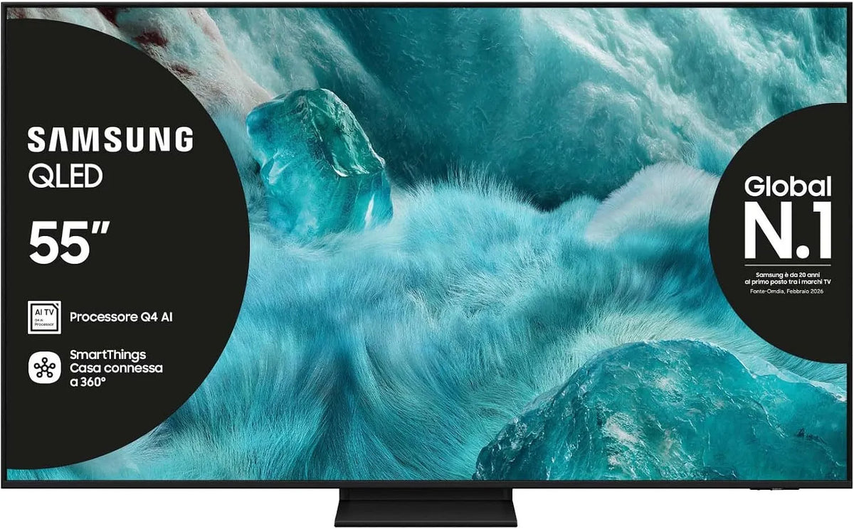 Samsung QE55Q7F5AUXZT Smart TV, televisore, 4K UHD, QLED, tecnologia Quantum Dot, Q4 AI Processor, 100% di Volume Colore con Quantum Dot, 2025