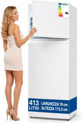 Congelatore, 413 L, 70 x 67 x 172.3 cm, libera installazione, No Frost, freezer verticale, bianco, Bassa Rumorosità