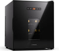 Klarstein Cantinetta vino, 16 bottiglie, 5 a 22 °C, illuminazione LED, vetro, esterno, Frigo Bar, Mini Frigo Silenzioso, Frigorifero Piccolo