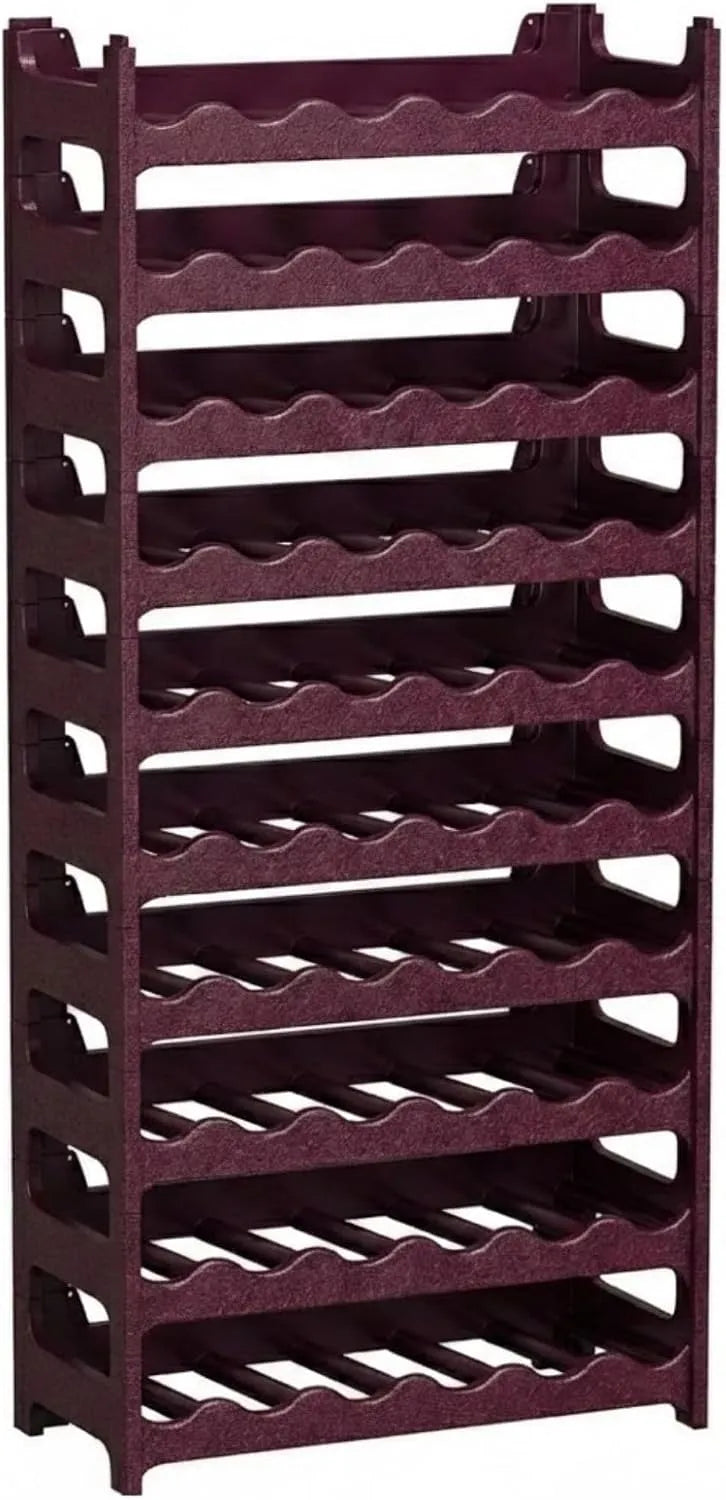 Cantinetta vino, 60 bottiglie, Rosso Burgundy, Cantinetta Vino Portabottiglie Effetto Pelle